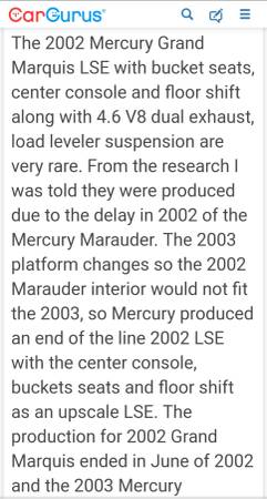 Rare Pre-Marauder 2001 Mercury Marquis LS w/floor shifter for sale in Chicago, IL – photo 12