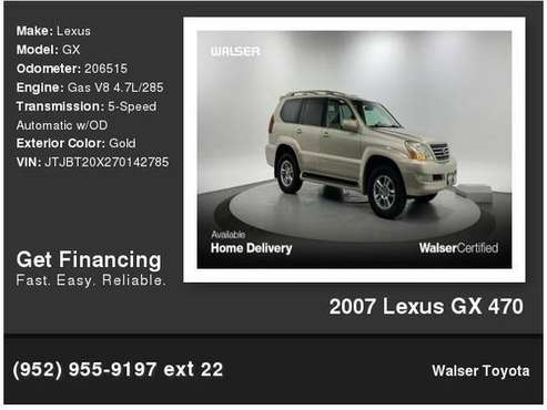 2007 Lexus GX 470 - - by dealer - vehicle automotive for sale in Bloomington, MN