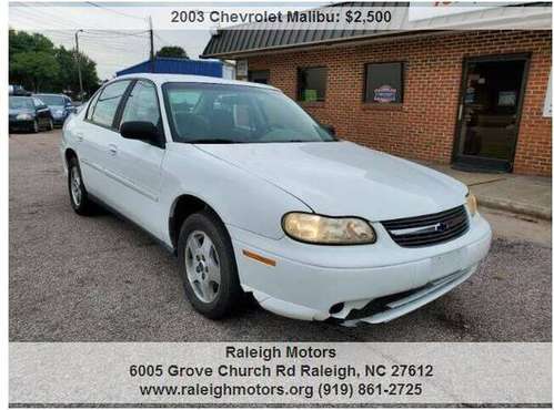 2003 Chevrolet Malibu 191,172 Miles White - cars & trucks - by... for sale in Raleigh, NC
