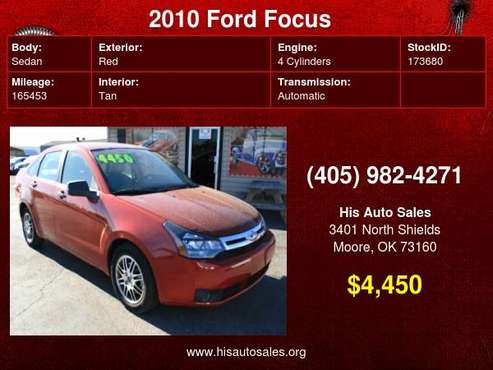 2010 Ford Focus 4dr Sdn SE - - by dealer - vehicle for sale in MOORE, OK