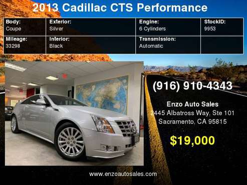 2013 Cadillac CTS Coupe 2dr Cpe Performance RWD for sale in Sacramento , CA
