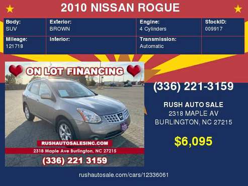 2010 NISSAN ROGUE S for sale in Burlington, NC