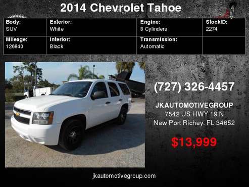 2014 Chevrolet Tahoe 2WD SUV for sale in New Port Richey , FL