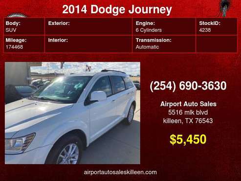 2014 Dodge Journey FWD 4dr SXT 3rd Row - cars & trucks - by dealer -... for sale in Killeen, TX