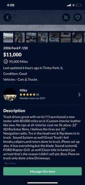 2006 F 150 Delux Plow Truck for sale in Tinley Park, IL