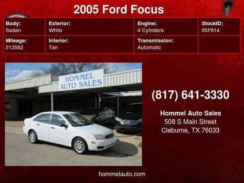 2005 Ford Focus 4dr Sdn ZX4 S - - by dealer - vehicle for sale in Cleburne, TX