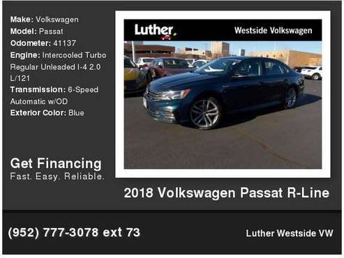 2018 Volkswagen VW Passat R-Line - cars & trucks - by dealer -... for sale in St Louis Park, MN