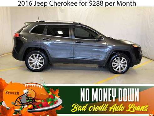 $288/mo 2016 Jeep Cherokee Bad Credit & No Money Down OK - cars &... for sale in Willow Springs, IL