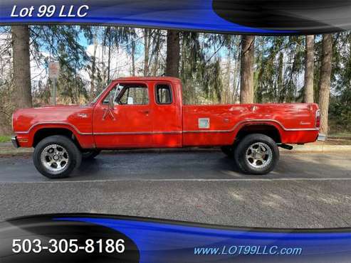 1974 Dodge Pickup Truck W20 Club Cab 200 4x4 Long Bed Edelbrock Inta for sale in Milwaukie, OR