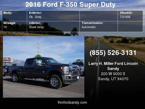 2016 Ford F-350 Super Duty XLT Schedule a test drive today! for sale in Sandy, UT