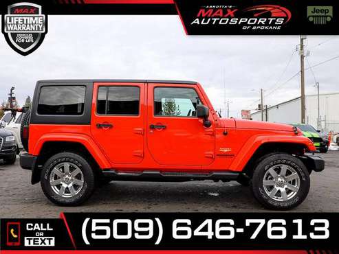 $471/mo - 2015 Jeep Wrangler Unlimited Sahara - LIFETIME WARRANTY! -... for sale in Spokane, WA