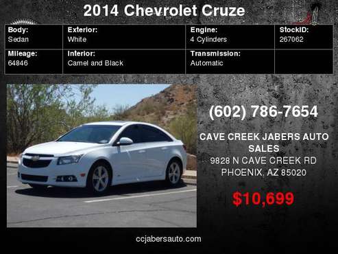 2014 Chevrolet Cruze 4dr Sdn Auto 2LT RS for sale in Phoenix, AZ