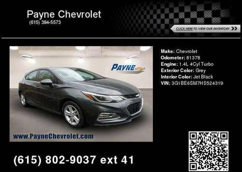2017 Chevrolet Chevy Cruze LT - - by dealer - vehicle for sale in Springfield, TN
