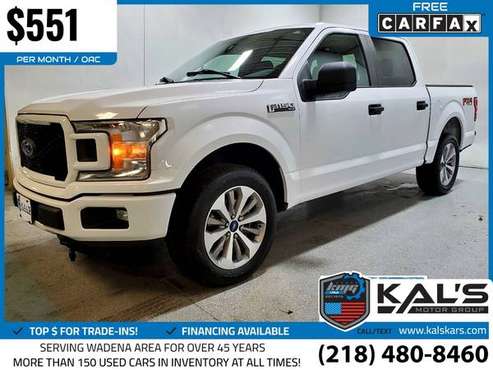 551/mo - 2018 Ford F150 F 150 F-150 XLT 4x4SuperCrew 55 ft SB for sale in Wadena, ND