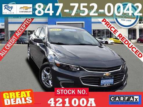 ✔️2017 Chevrolet Malibu LS FWD Certified Bad Credit Ok EMPLOYEE... for sale in Fox_Lake, IL