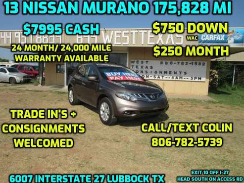 2013 NISSAN MURANO S for sale in Lubbock, TX