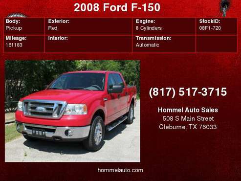 2008 Ford F-150 4WD SuperCrew 139" XLT for sale in Cleburne, TX
