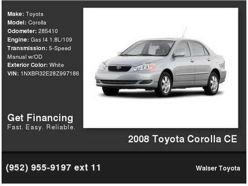 2008 Toyota Corolla CE - - by dealer - vehicle for sale in Bloomington, MN