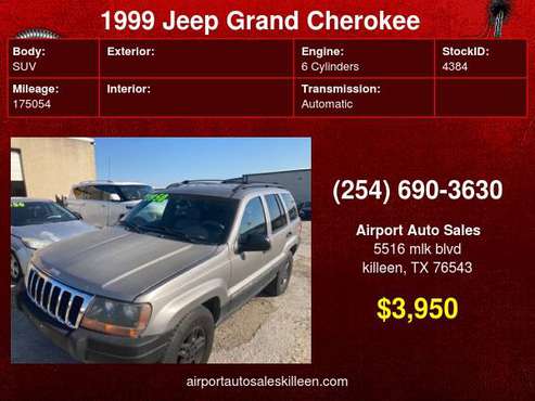 1999 Jeep Grand Cherokee 4dr Laredo - - by dealer for sale in Killeen, TX