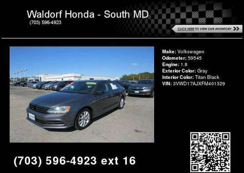 2015 Volkswagen Jetta 1.8T SE Great Cars-EZ Credit Approval Call Now! for sale in Waldorf, MD