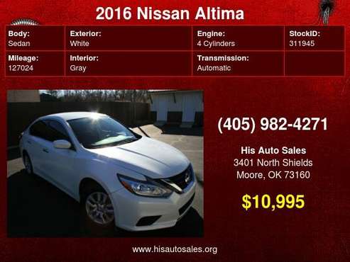 2016 Nissan Altima 4dr Sdn I4 2 5 S - - by dealer for sale in MOORE, OK