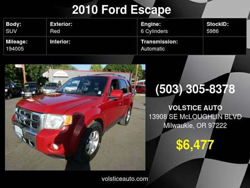 2010 Ford Escape 4X4 4dr V6 Auto Limited *RED* SUPER CLEAN MUST SEE... for sale in Milwaukie, OR