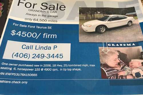 Grandma's car - Ford Taurus SE for sale in Kalispell, MT