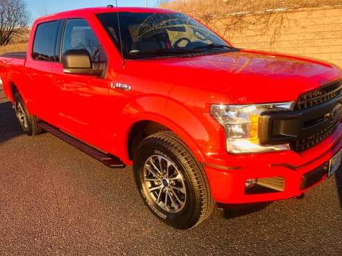 2018 Ford F150 XLT Sport Crew Cab-FIRE ENGINE RED, 2 7 V6, only 29k for sale in Elysian, MN