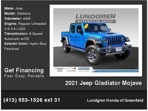 2021 Jeep Gladiator Mojave - - by dealer - vehicle for sale in Greenfield, MA