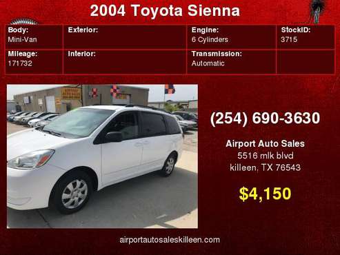 2004 Toyota Sienna 5dr CE FWD 7-Passenger for sale in Killeen, TX