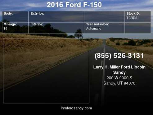 2016 Ford F-150 XLT Schedule a test drive today! for sale in Sandy, UT