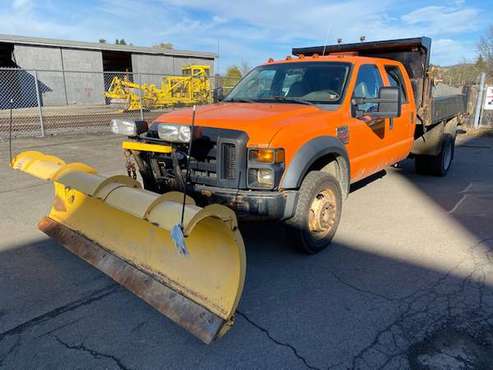 ***2008 Ford F-550 4x4 Dump Box Diesel w/ plow and salter, 94k*****... for sale in Little York, PA