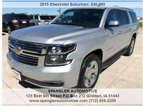 2015 CHEVY SUBURBAN LTZ*DVD*HEATED LEATHER*MOONROOF*NAV*HAS IT ALL!! for sale in Glidden, IA