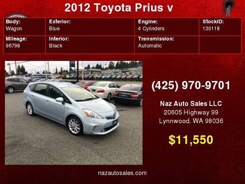2012 Toyota Prius v for sale in Lynnwood, WA