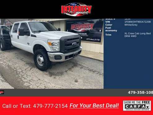2014 Ford F350 SD XL Crew Cab Long Bed DRW White for sale in Bethel Heights, AR