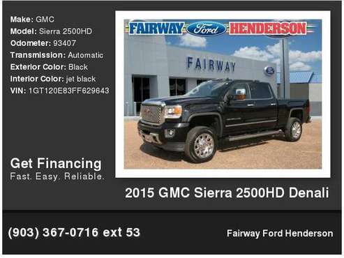 2015 GMC Sierra 2500HD Denali for sale in Henderson, TX