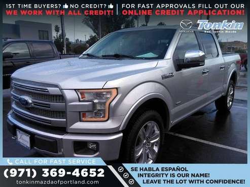 592/mo - 2017 Ford F150 F 150 F-150 PlatinumCrew Cab - cars & for sale in Portland, OR