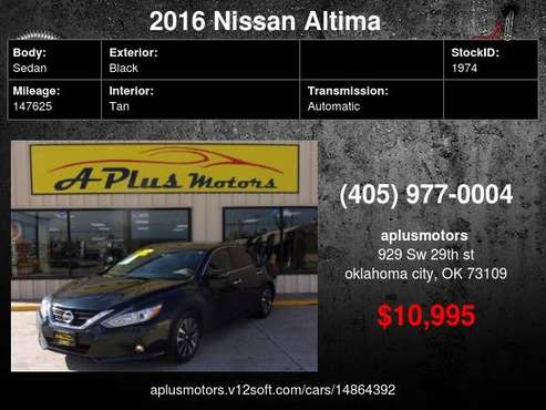 2016 Nissan Altima 2 5 SL 4dr Sedan - - by dealer for sale in Oklahoma City, OK