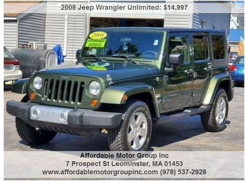 2008 Jeep Wrangler Unlimited Sahara 130K miles Hard Top Automatic Tow for sale in leominster, MA