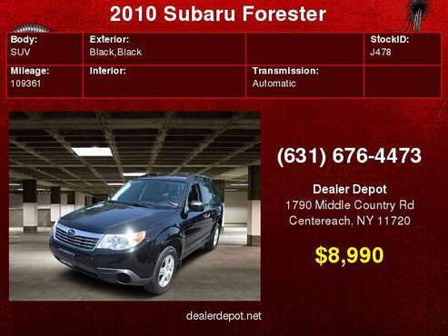 2010 Subaru Forester 4dr Man 2.5X w/Special Edition Pkg PZEV for sale in Centereach, NY