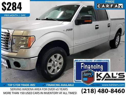 284/mo - 2012 Ford F150 F 150 F-150 XLT 4x4SuperCrew Styleside 65 for sale in Wadena, ND