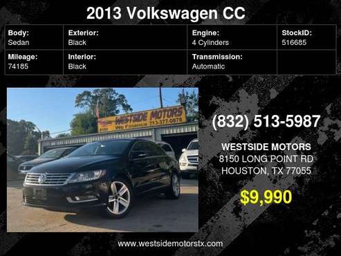 2013 Volkswagen CC 4dr Sdn Sport Plus - - by dealer for sale in Houston, TX