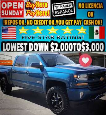 2016 CHEVROLET SILVERADO !BUY HERE PAY HERE!!2000TO3000Down - cars &... for sale in HOUSTON, LA
