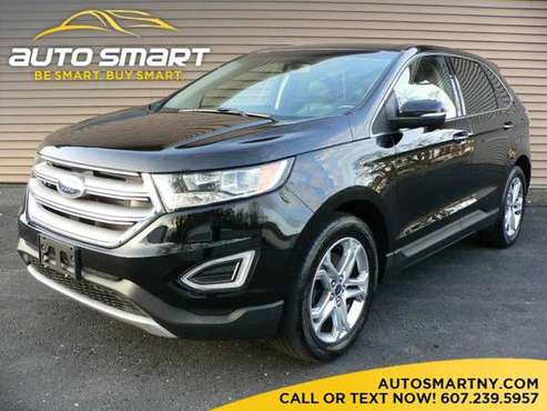 18 Ford Edge Titanium 6 Cyl AWD, Htd Lthr, App Suite, Mint! Only... for sale in binghamton, NY