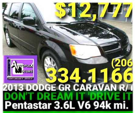2013 DODGE GRAND CARAVAN R/T - cars & trucks - by dealer - vehicle... for sale in Lynnwood, WA