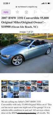 2007 BMW 335i Convertible Scam for sale in Myrtle Beach, NC