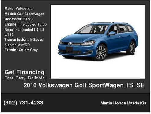 2016 Volkswagen Golf SportWagen Tsi Se for sale in Newark, DE