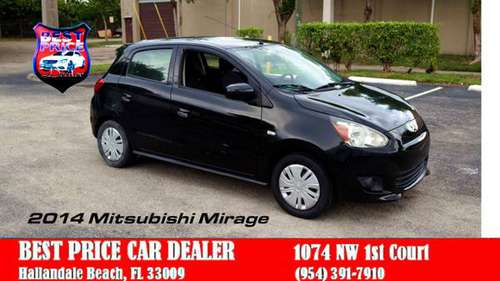 2014 MITSUBISHI MIRAGE +LOW DOWN +EASY CREDIT+BEST PRICE DEALER for sale in HALLANDALE BEACH, FL