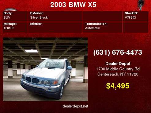 2003 BMW X5 X5 4dr AWD 3.0i for sale in Centereach, NY
