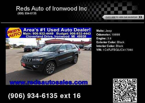 2018 Jeep Grand Cherokee Limited for sale in Ironwood, MI